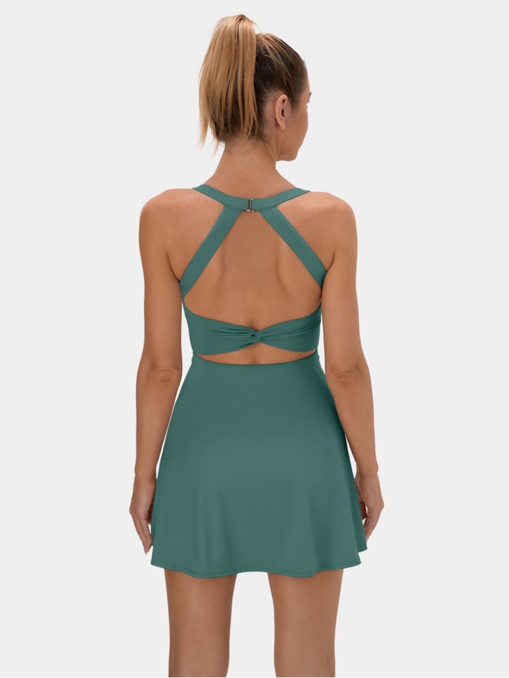 HALARA Backless Cut Out Twisted Side Pocket 2-in-1 Skort Dress (S)